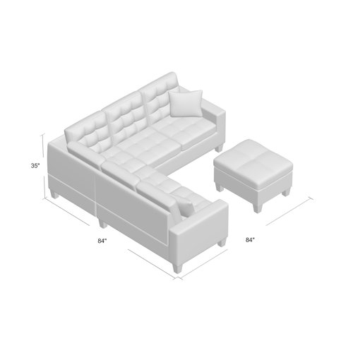 Andover Mills™ 4 Piece Upholstered Sectional & Reviews Wayfair